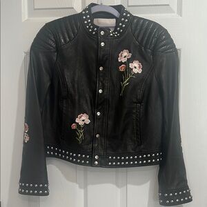 Cinq a Sept Black Leather jacket